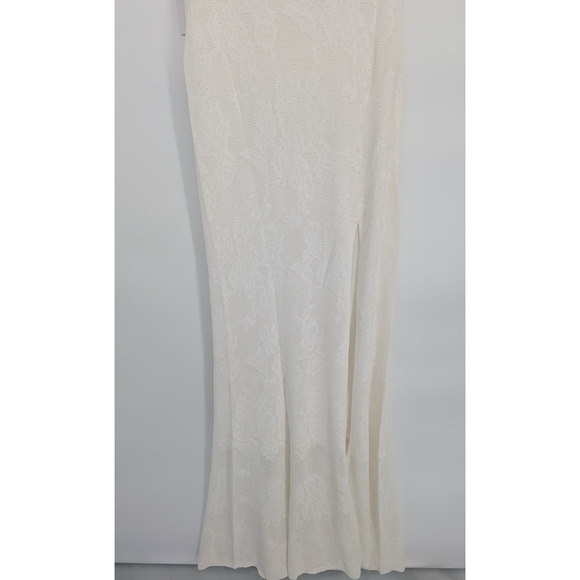 NWT Ronny Kobo Owena One-Shoulder Side-Slit Maxi Gown Size XL Ivory #ND452 - Picture 6 of 13